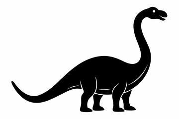 brachiosaurus sihouette black vector
