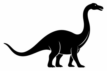 brachiosaurus sihouette black vector