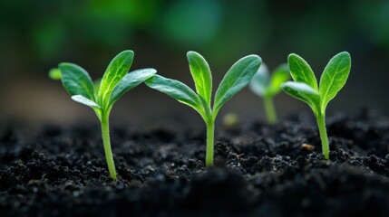 Sprouts growing in soil