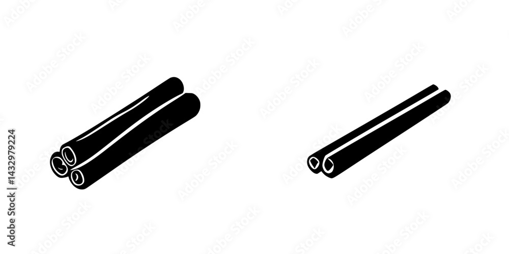 Poster detailed black icons illustrating two sets of cylindrical shapes, one with three and one with two pi