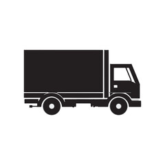 Truck silhouette vector on isolated white background