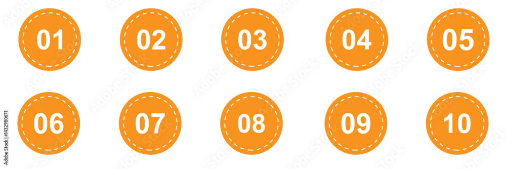 Poster set of numbers . number circles set1 to 10 . set of round 1-10 numbers icon for education .