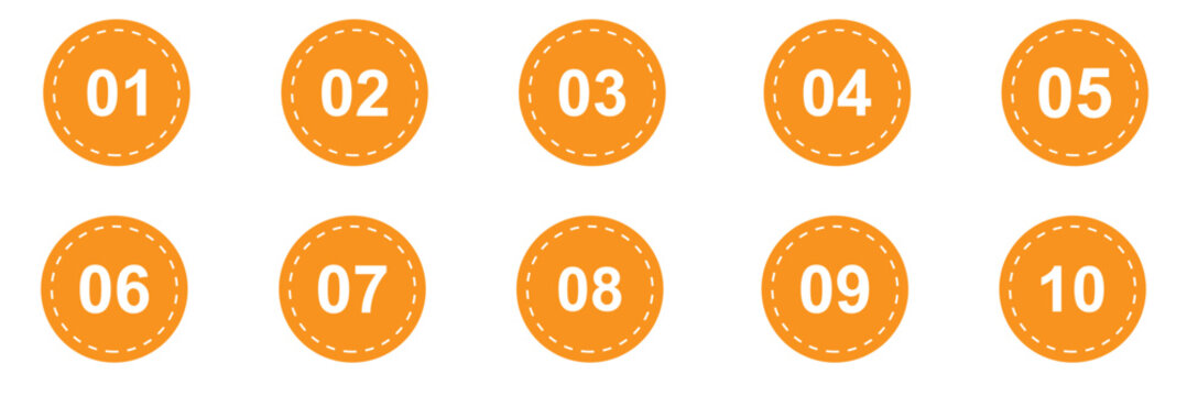Set of numbers . Number circles set1 to 10 . Set of Round 1-10 numbers icon for education . 