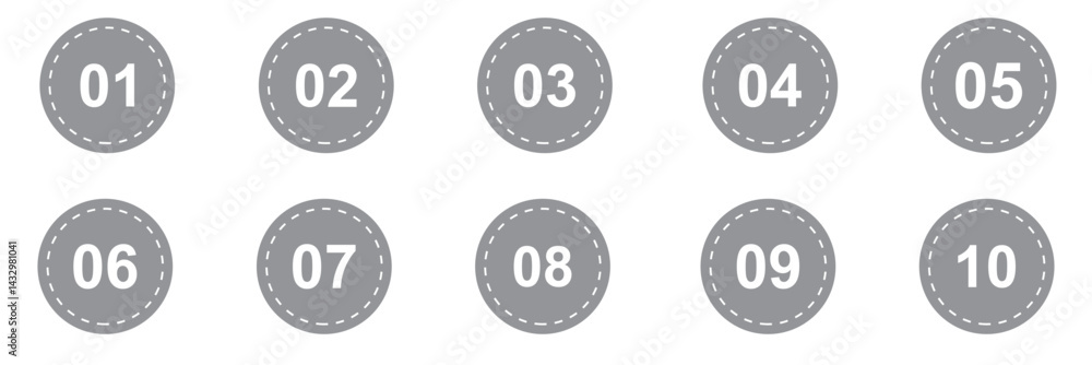 Poster set of numbers . number circles set1 to 10 . set of round 1-10 numbers icon for education .