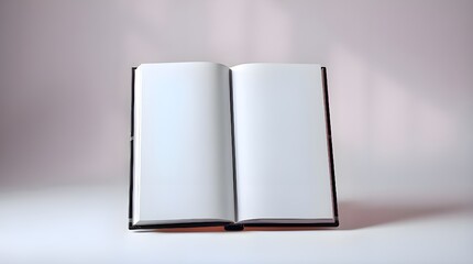 Blank hardcover book mockup floating on a white background