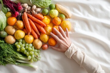 Fresh Vegetables and Fruits Arrangement