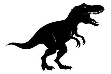 tyrannosaurus rex sihouette black vector