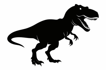 tyrannosaurus rex sihouette black vector