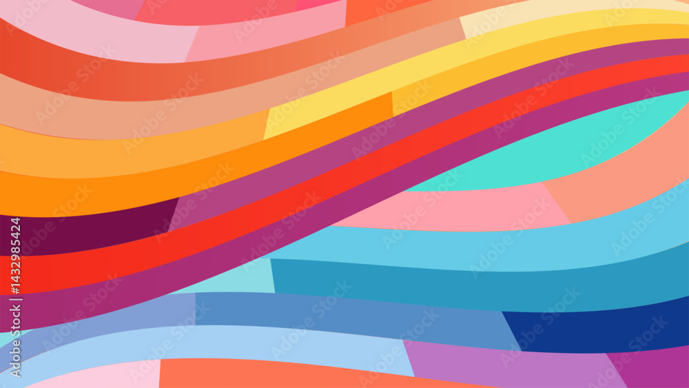 Poster vibrant abstract colorful wave pattern design art creative modern gradient background dynamic fluid 
