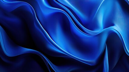 Obraz premium Deep blue flowing fabric drapes
