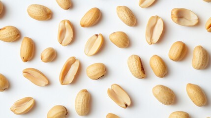 Delicious Roasted Salted Peanuts on White Background for Snacking and Cooking