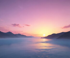 Fototapeta premium Fuzzy pastel sunset, pink, blue, yellow gradient, wallpaper, color, magical