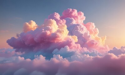 Fuzzy pink blue yellow ombre, whimsical cloud backdrop , yellow, spring