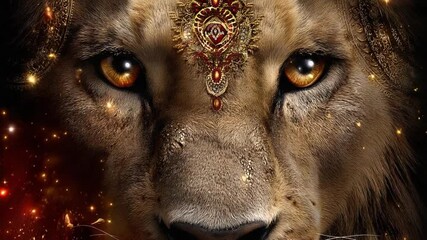 This presentation highlights the traits and characteristics of Leo, the fifth zodiac sign, showcasing lion imagery rich in symbolism and astrological connections during a celestial exploration