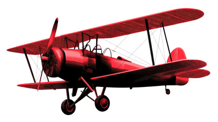 Red Vintage Biplane: A vibrant red vintage biplane with its powerful engine and sleek design, captivating in its classic style.  A reminder of a bygone era of aviation.