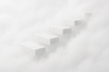 Fototapeta premium 雲の階段 天上へ続く構造の幻想 天界 雲海
