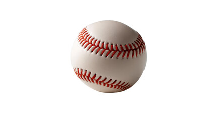 Baseball: A close-up, photorealistic depiction of a baseball. Its intricate stitching and smooth, pristine surface are rendered with striking clarity.