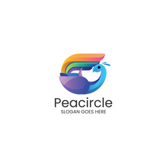 Modern Gradient Peacock Logo Design