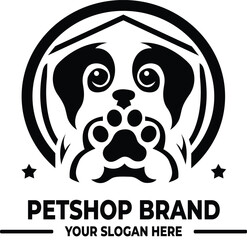 Pet logo design for a brand with a dog mascot