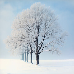 trees in the snow 