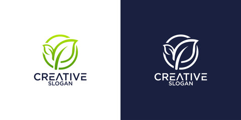 leaf logo design vector