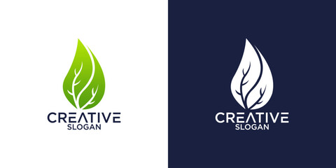 leaf logo design vector