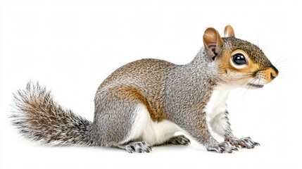 Naklejka premium Side view of squirrel isolated on white background for professional use