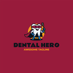 DENTAL HERO–Tooth Mascot Logo Design