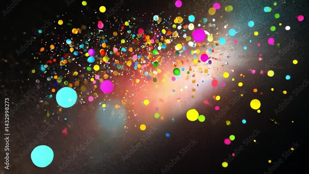 Aufkleber colorful abstract background with vibrant circles and particles dynamic design full of energy and cr