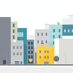 Obraz premium vector illustration of city buildings