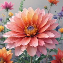 Intricate watercolor flower detail, explosive color, soft edges,  flower art,  texture