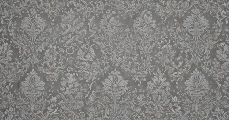 Fototapeta premium Subtle grey damask, seamless intricate baroque design, soft lace-like texture , repeat, surface