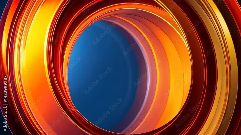 Poster exploration of vibrant color patterns in concentric circles revealing mesmerizing gradients and shap