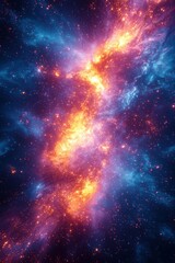 Fototapeta premium Colorful Cosmic Explosion of Light Rays in a Starry Space Setting