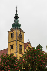 Fototapeta premium Samobor, Croatia - 8 May 2023: Church of Saint Anastasia in Samobor. Samobor is a city in Zagreb County, Croatia