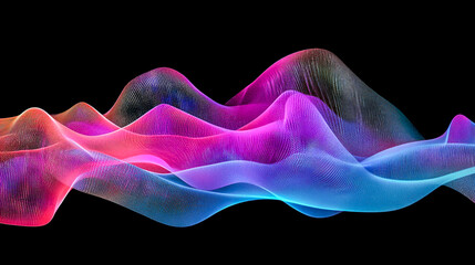 translucent layered digital waves colorful abstract design