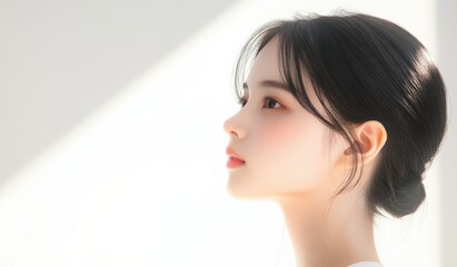 Naklejka premium Asian woman profile