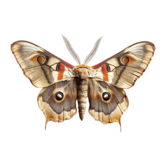polyphemus moth on transparent background