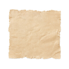 Isolated kraft paper with rough torn edges for a rustic touch