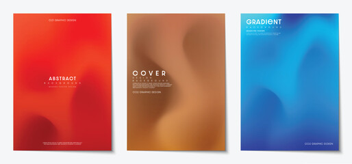 Modern abstract gradient blurred background set for cover poster banner brochure and card design. Vector illustration.