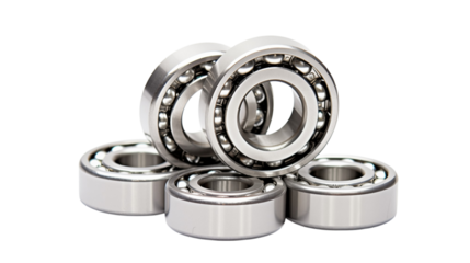 A close up shot of a group of shiny metal ball bearings