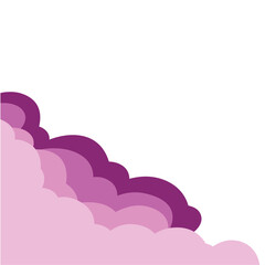 Cloud Corner Border Vector. Cute Decorative Frame Element