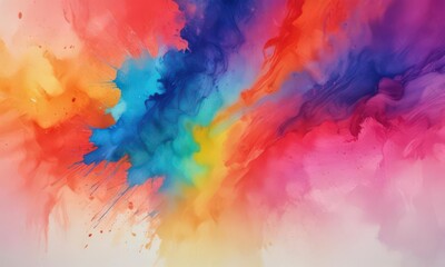 Fototapeta premium Vibrant hues blend, textured paper, abstract watercolor wash, abstract, modern