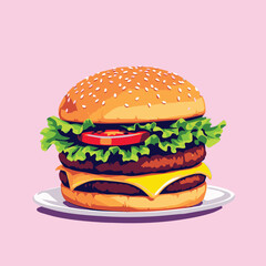 hamburger on a plate