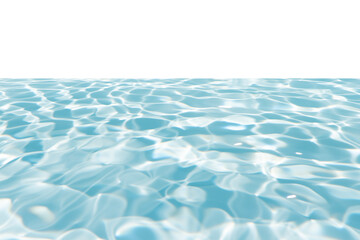 Blue water with ripples on the surface. Defocus blurred transparent blue colored clear calm water surface texture with splashes and bubbles. Water waves with shining pattern texture background.