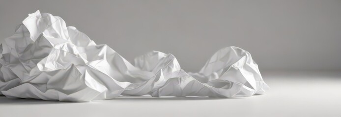 Obraz premium Softly crumpled white paper, subtle shadows, minimalist feel, photography, background texture, minimal design