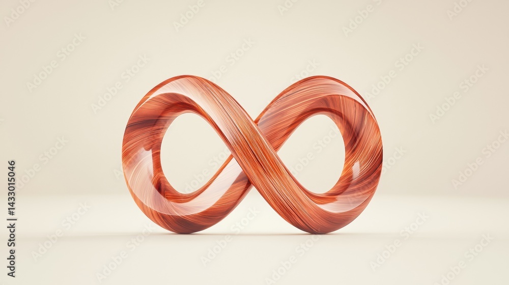 Poster a 3d rendering of an infinity symbol.
