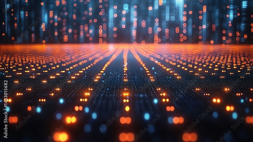 Poster digital data stream: abstract visualization of information flow