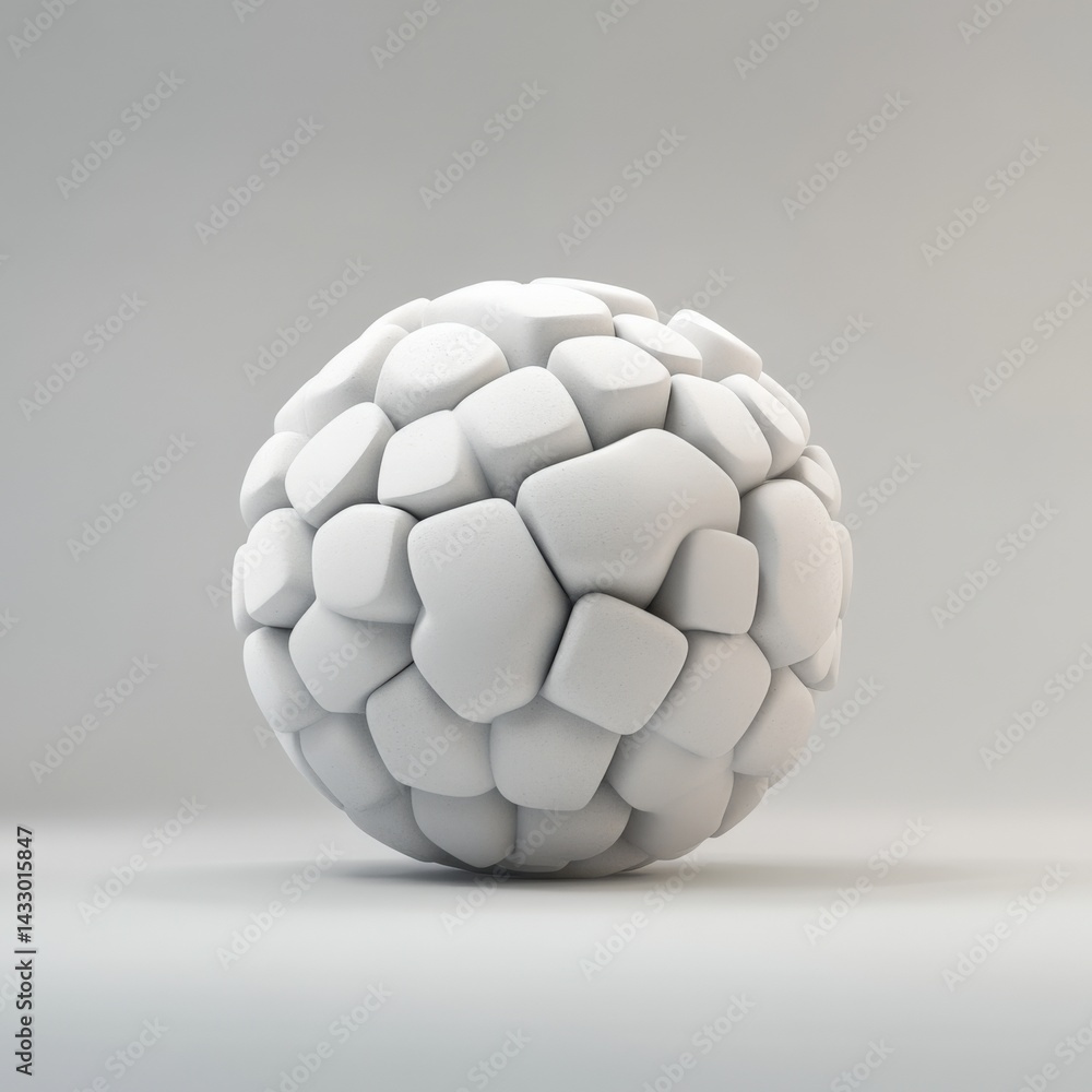 Poster white sphere covered in blobs