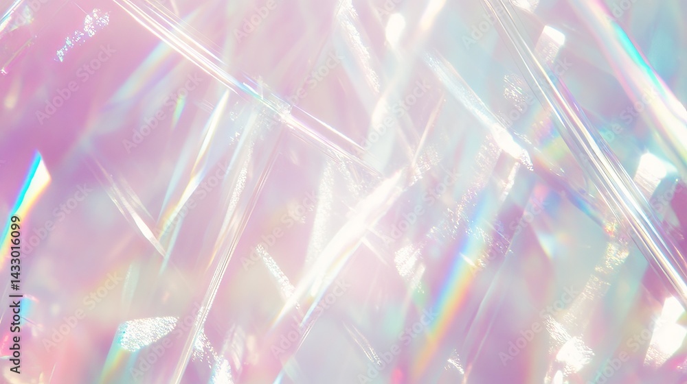 Aufkleber shimmering crystals reflecting a spectrum of colors in soft light during an artistic display